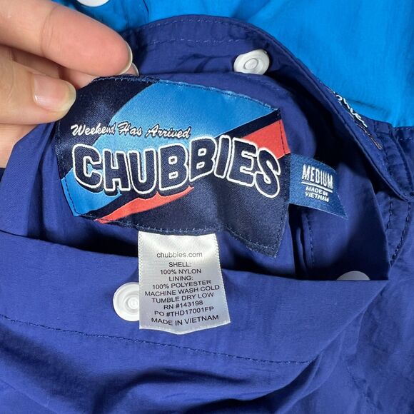 Chubbies Mens Anorak Fleece Jacket Size M Reversible Zip Snap Frat Flamingo - Picture 4 of 12